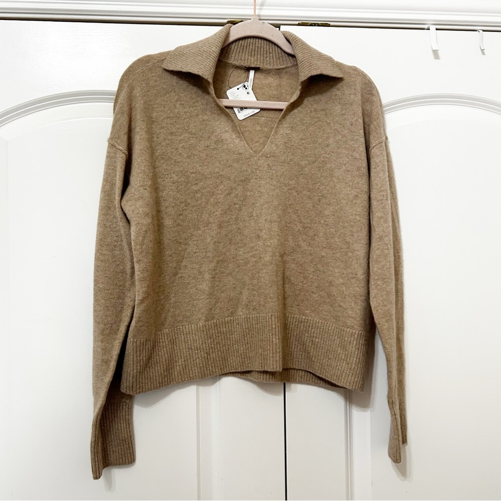 NWT Free People Eloura Cashmere Henley Sweater - Picture 2 of 4